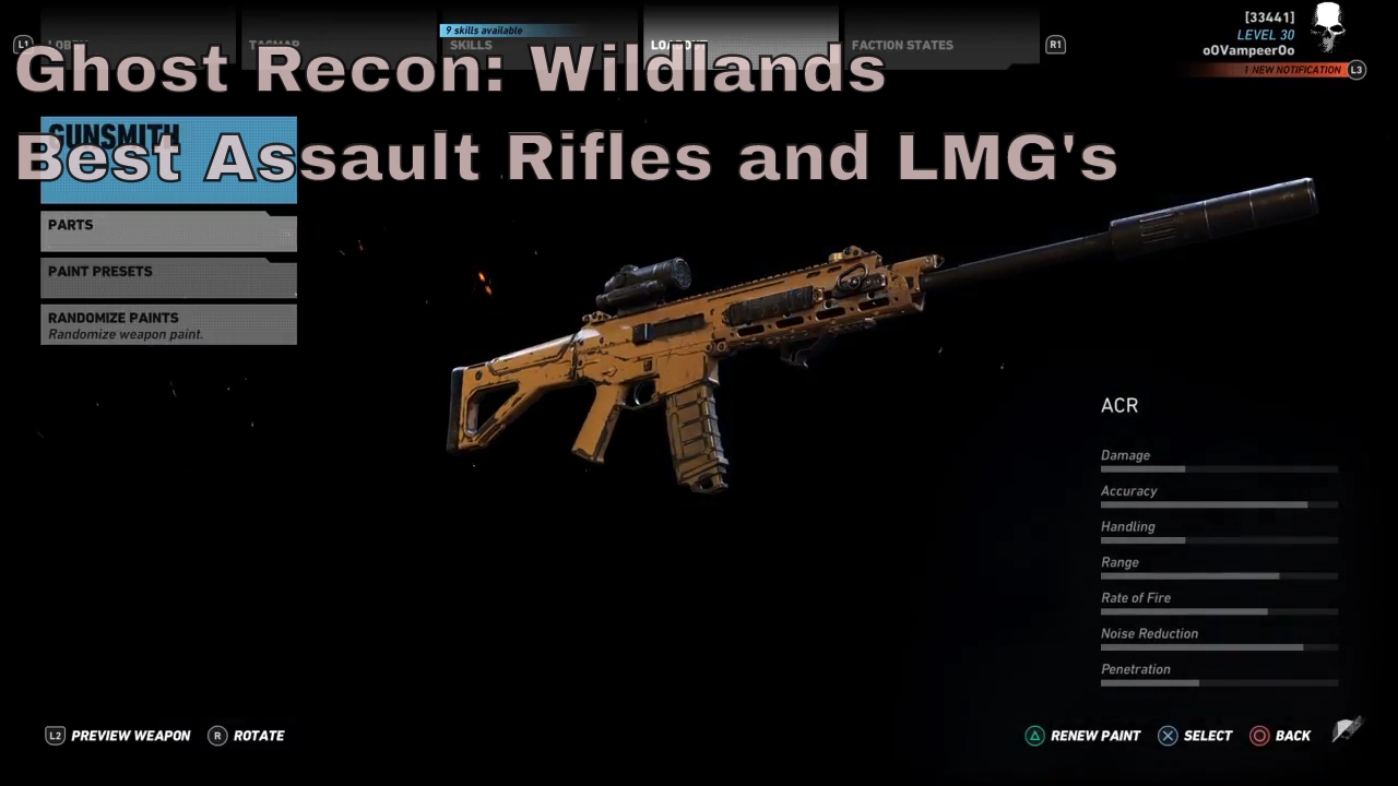 Ghost Recon Wildlands| Best Assault Rifle and Light Machine Gun