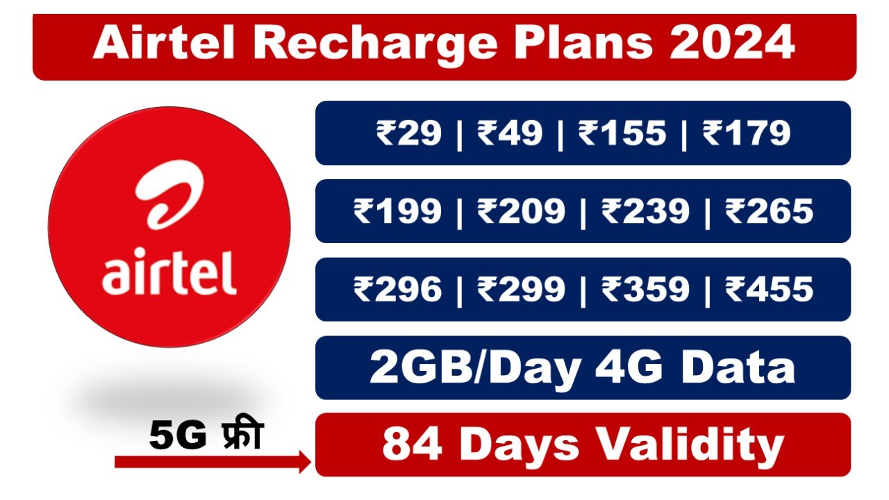 Airtel Recharge Plans 2024| Airtel Prepaid Recharge Plans| airtel recharge plan expiry date #airtel