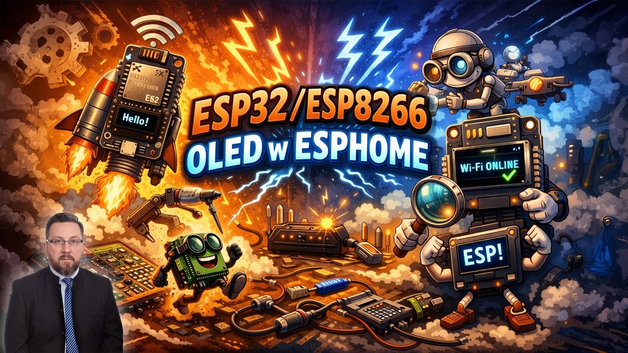 Kurs ESPHOME - 07 - OLED dla ESP32 i ESP8266 w ESPHOME po raz pierwszy!
