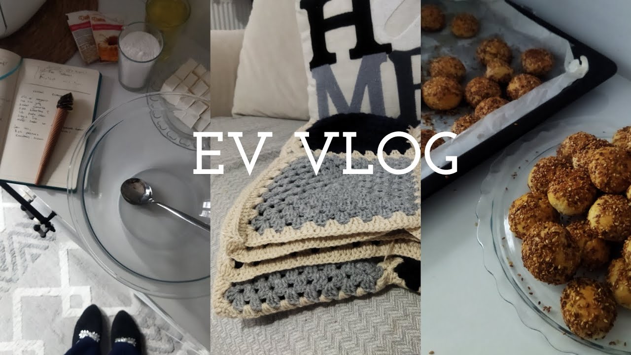 VLOG || MUTFAK TEMİZLİĞİ/ SUSAMLI KURABİYE / YENİ BATTANİYEM 🧶🍪💦
