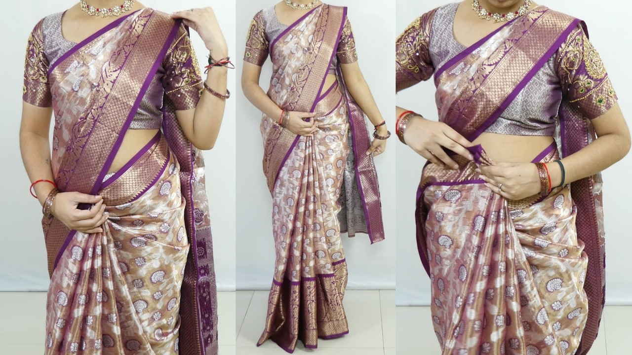 How to Style Your Saree for a Modern Wedding Look | Heavy Silk Saree Draping for Wedding Guests