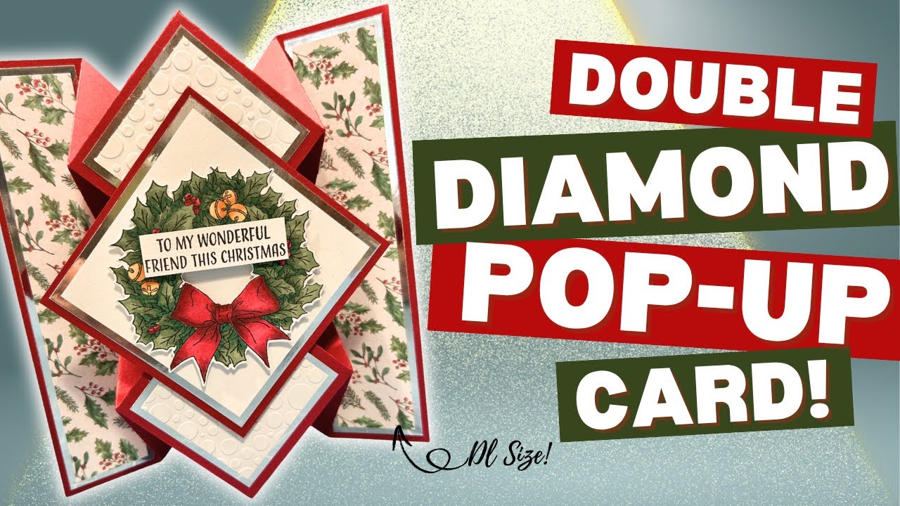 NO DIES Needed! | Slimline/DL Double Diamond Pop-Up Card!