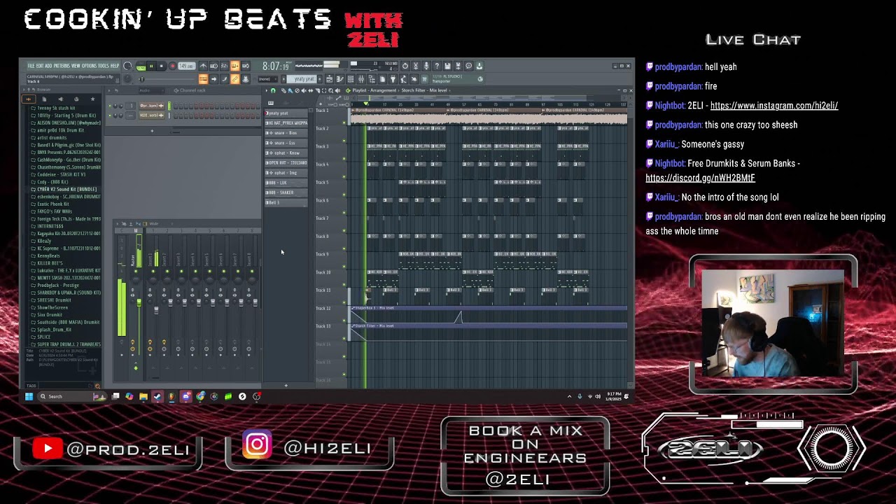MAKING BEATS IN FL STUDIO with 2ELI [free drumkits in discord]