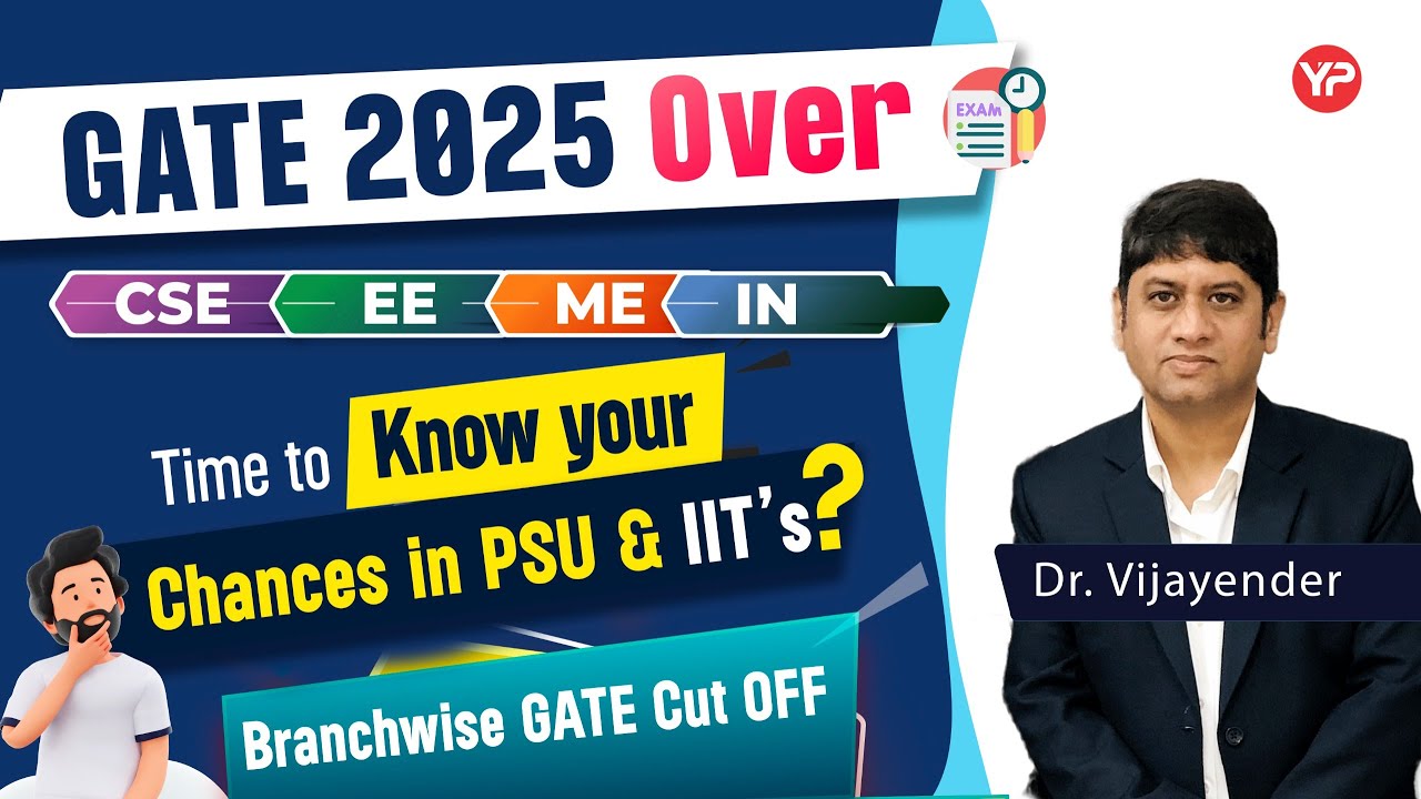 GATE 2025 Cut off for CSE, EE, ME, IN Branches