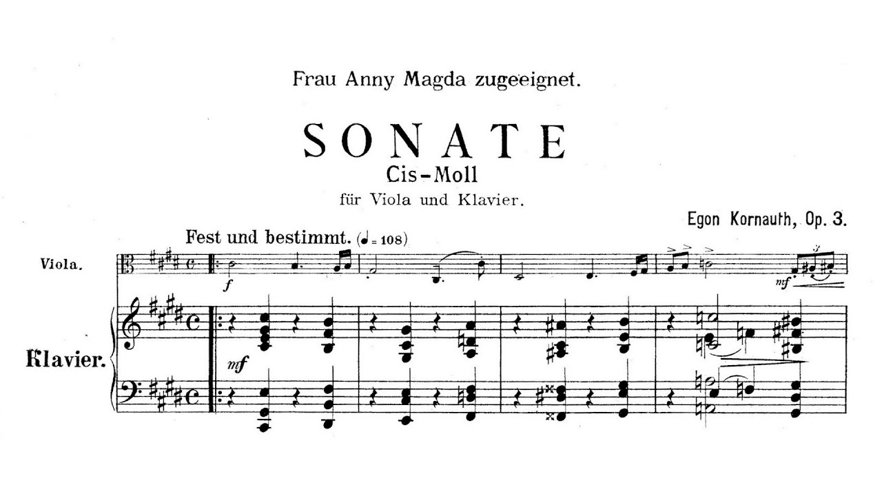 Egon Kornauth – Viola Sonata