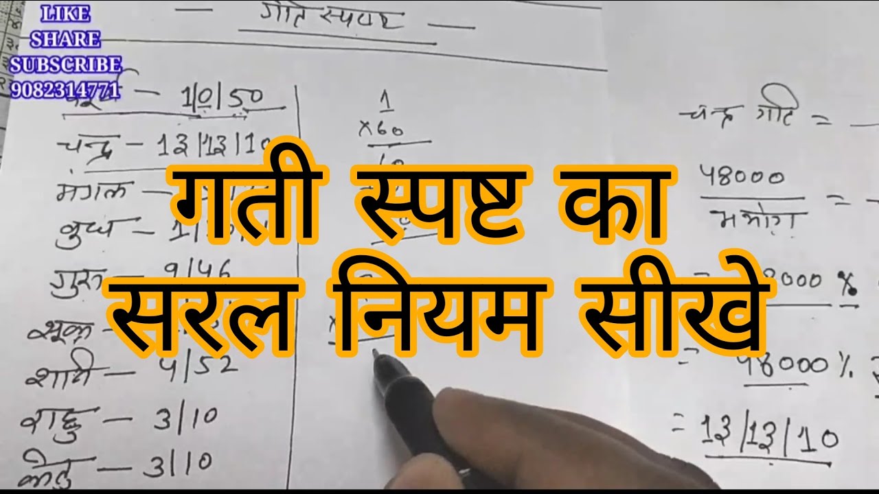 गति स्पष्ट कैसे करते हैं/ gati spast karne kaise kiya jata hai/ Gati Spast Vithi/ Gati Spast Niyam
