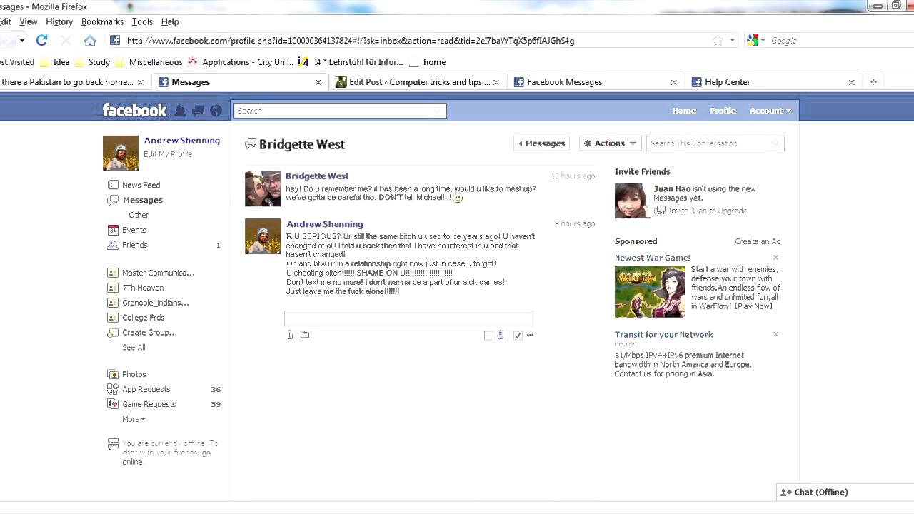 Bridgette West on Facebook (Trying to cheat on Michael!)