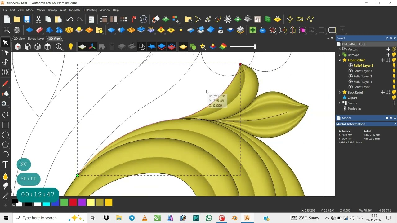 How to make 3d Flower in artcam 2018 in hindi #artcam2018 #artcam2008 #artcam #artcam2009
