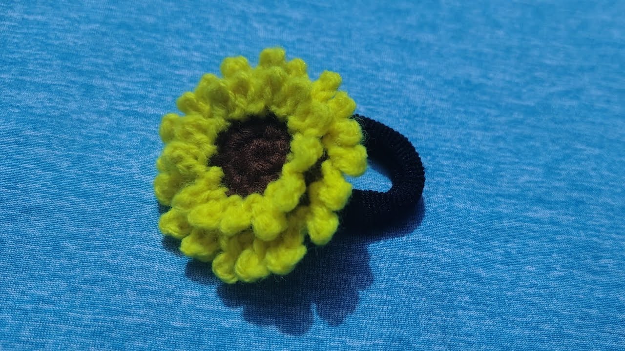 Crochet Sunflower 🌻 Hair clip/Easy crochet Sunflower 🌻 Hair ties tutorial 2026 step by step 