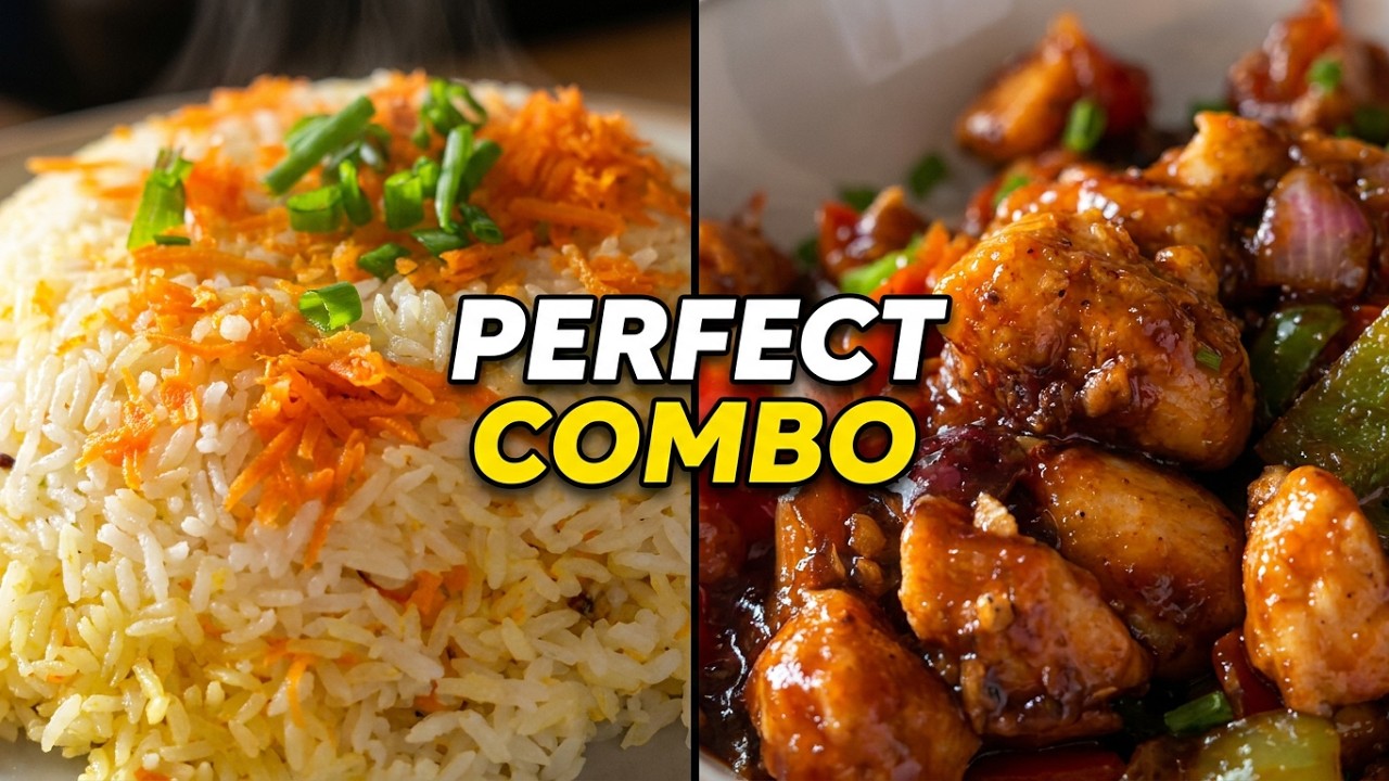 Carrot Rice & Chicken Manchurian Recipe | Easy Indo-Chinese Lunch/Dinner