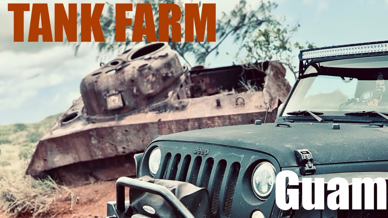 Tank Farm Guam 4K Drone Footage. Jeep Offroading and Exploring WWII Tank Wreckage.