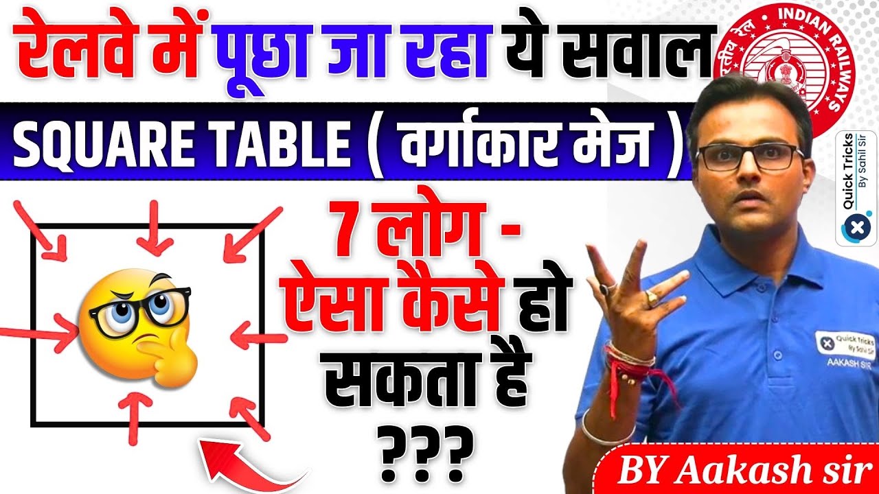 Railway Exams 2024-25|Reasoning Square Table Questions|Railway Reasoning Short Tricks |by Aakash sir