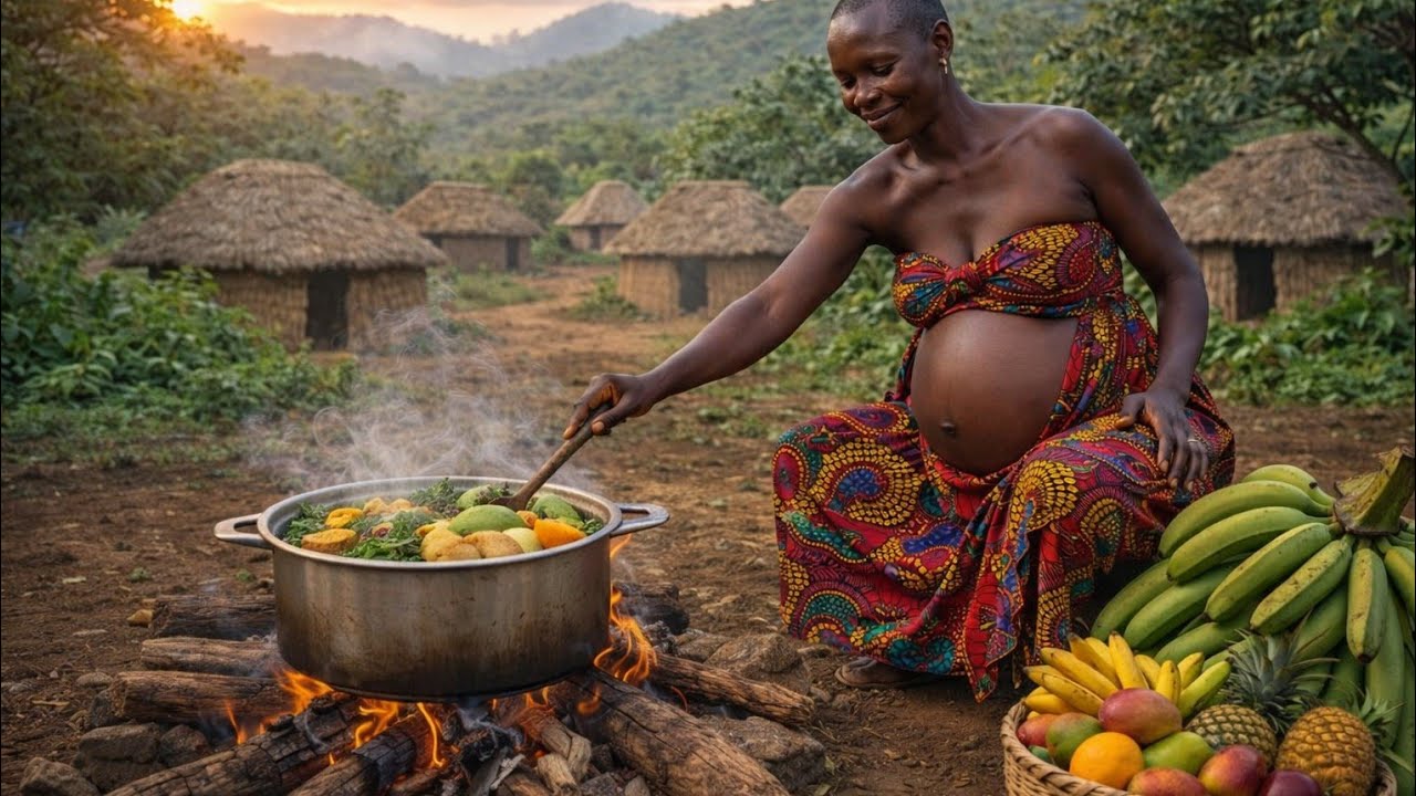 African Single mum prepare Authentic African meal for her kids#mata #cooking #villagecooking 