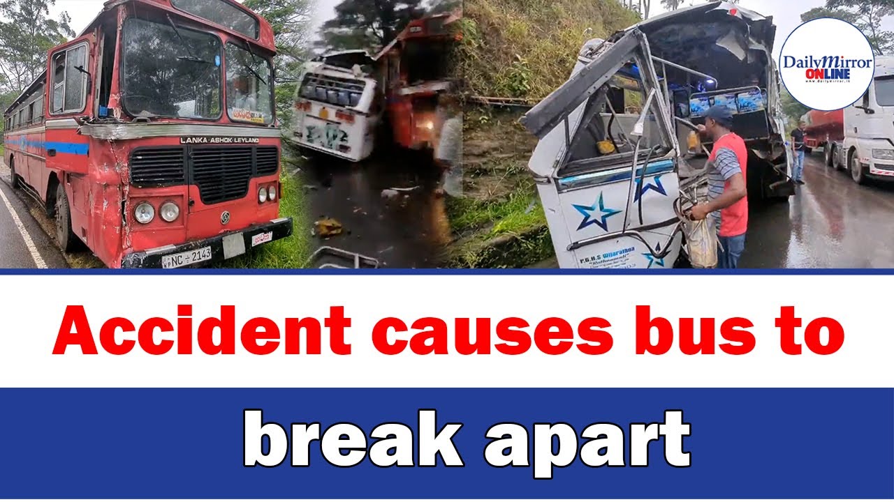 Accident causes bus to break apart