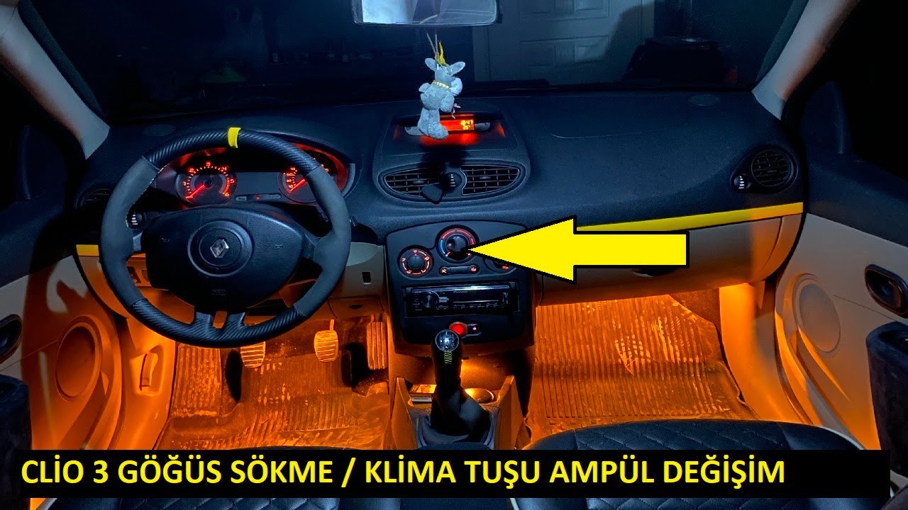 Clio 3 Göğüs Sökme / Klima Tuşu Aydınlatması