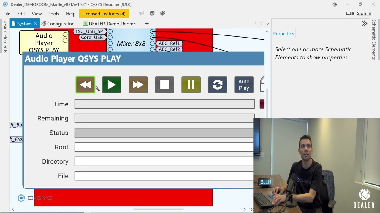 Treinamento Nível Um Q-SYS | Componente Player de Áudio (Português)