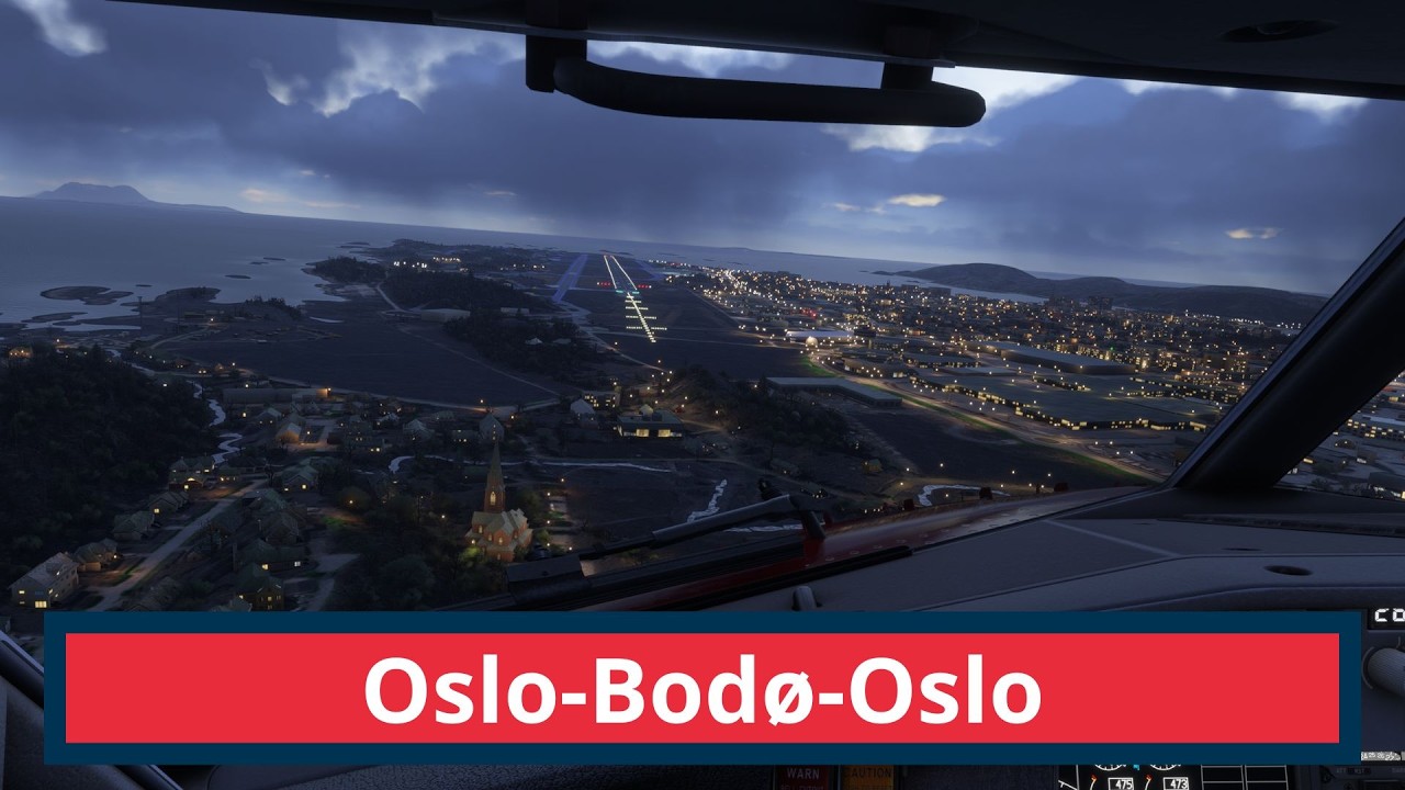 MSFS2024 flying from Oslo to Bodø to Oslo Norwegian iFly 737-MAX 8