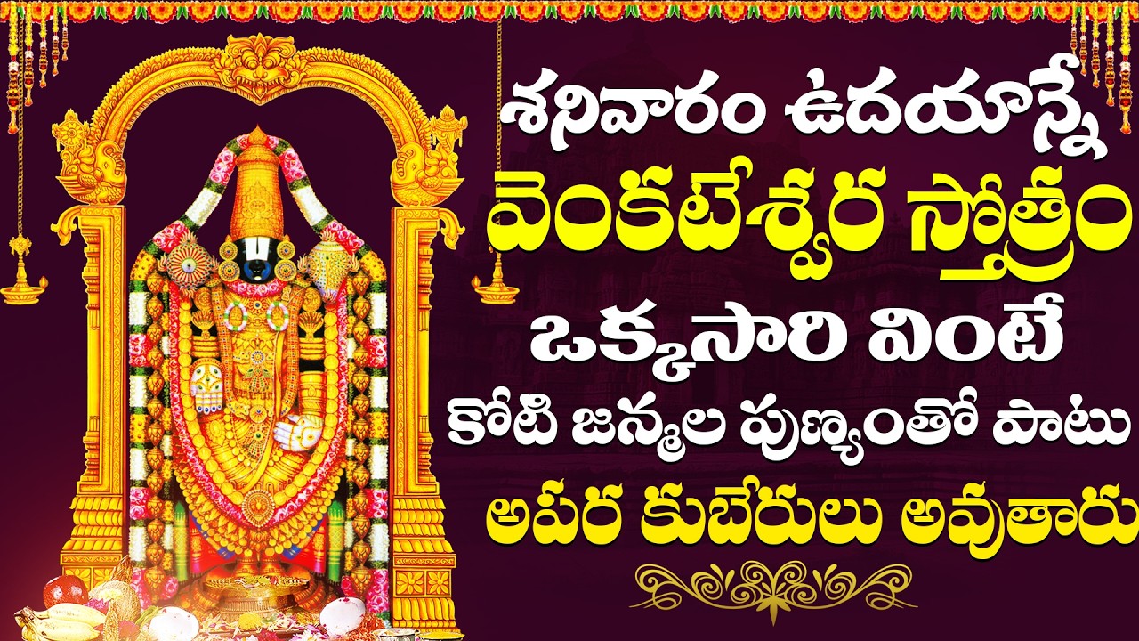 శనివారం రోజు ఉదయాన్నే వేంకటేశ్వర స్తోత్రం వింటే మీ కోరికలు నెరవేరుతాయి | Venkateswara Stotram