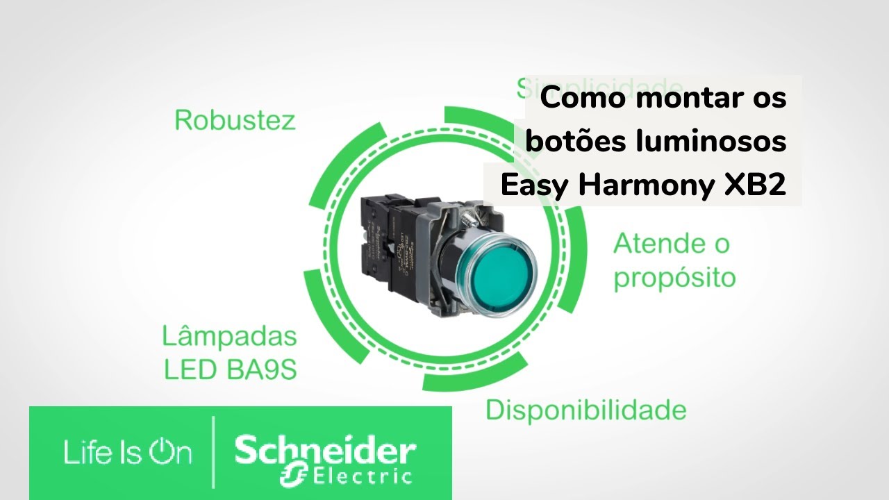 Como montar os bot&otilde;es luminosos Easy Harmony XB2 | Schneider Electric Brasil