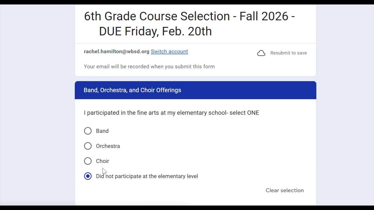 6th Grade Elective Info Video 26 27