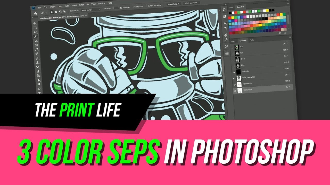 Photoshop Separations For Screen Printing 3 COLOR SPOT SEP