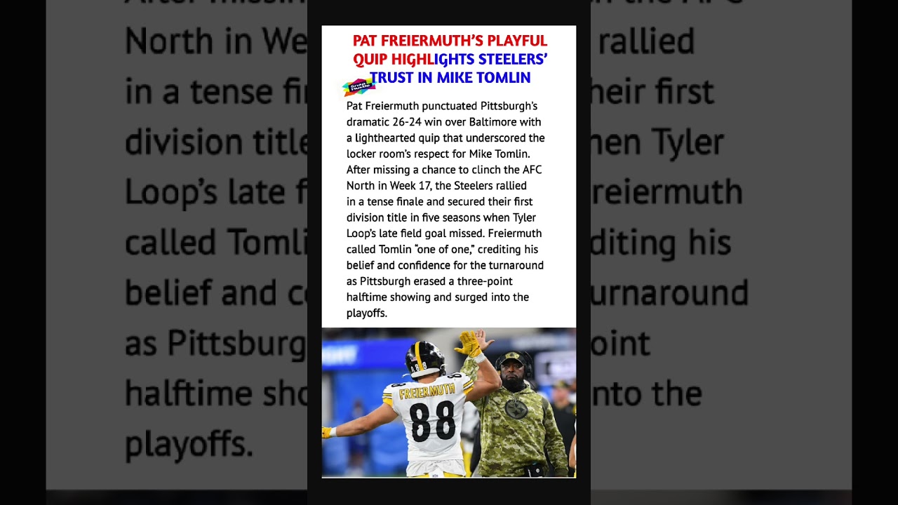Pat Freiermuth’s quip, look at reporter after Mike Tomlin question says it all 