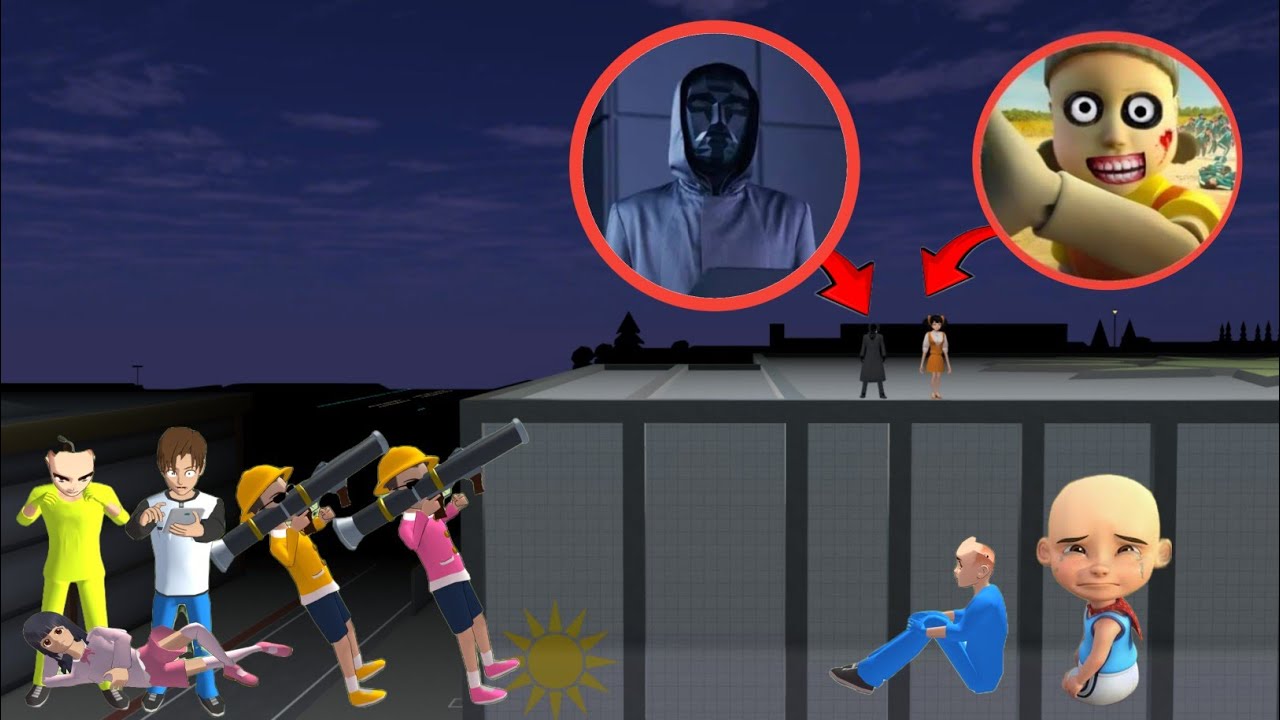 Ipin Di Culik Front Man Dan Boneka Squid Game Hantu Yuta Mio Marah Sakura School Simulator