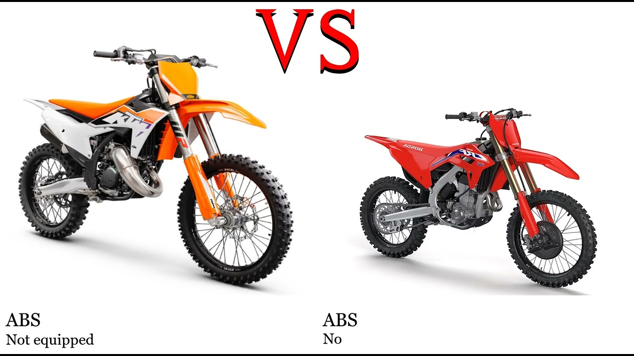 KTM SX 450 vs Honda CRF 450 R Test specification comparison