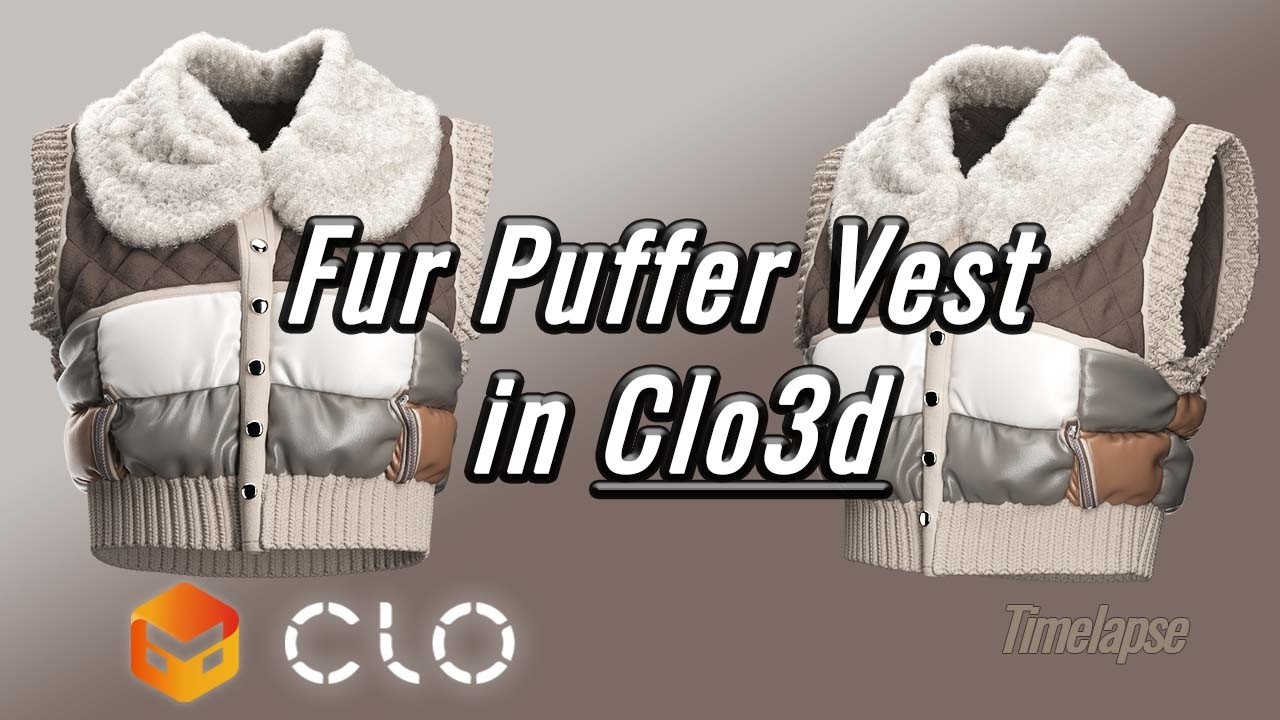 Puffer Vest 3D Modeling in Clo3d|Timelapse