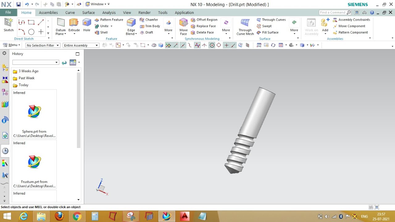 Revolve and Helix commands in NX