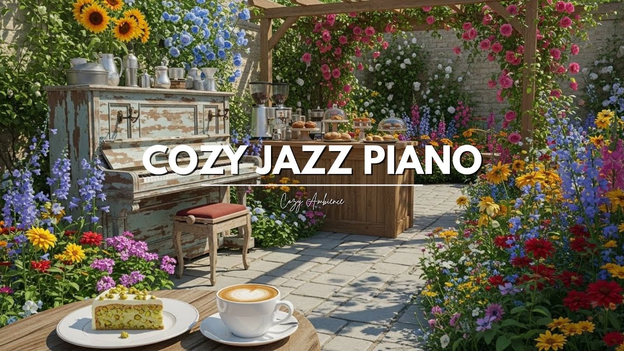 Cozy Jazz Piano ☕ Peaceful Coffee Shop Ambience – Relaxing for Study, Work, Focus