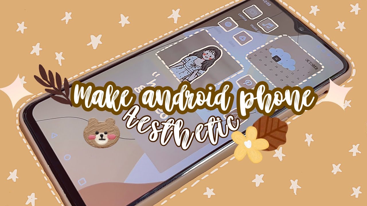 Make your android phone aesthetic 2021✨ beige theme🧸 #aestheticandroid  #aestheticbeigetheme
