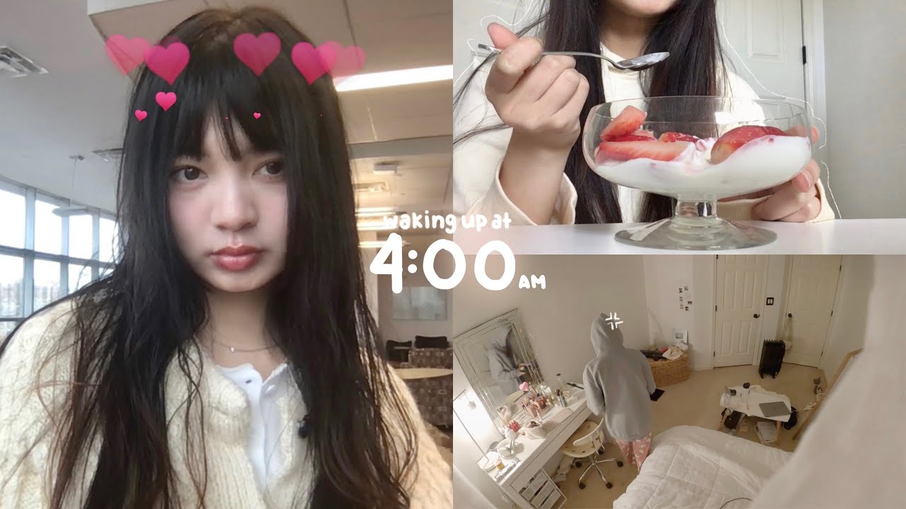 Trying to Wake Up at 4 AM for Uni‧｡&hearts;｡‧First In-Person Exam, So Much Studying&hellip; & What I Eat in a Week