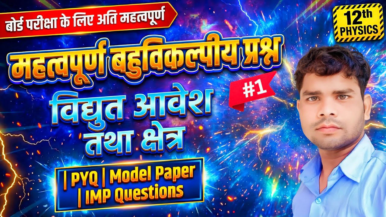 विद्युत आवेश और क्षेत्र MCQ | Class 12 Physics Chapter 1 Most Important Questions