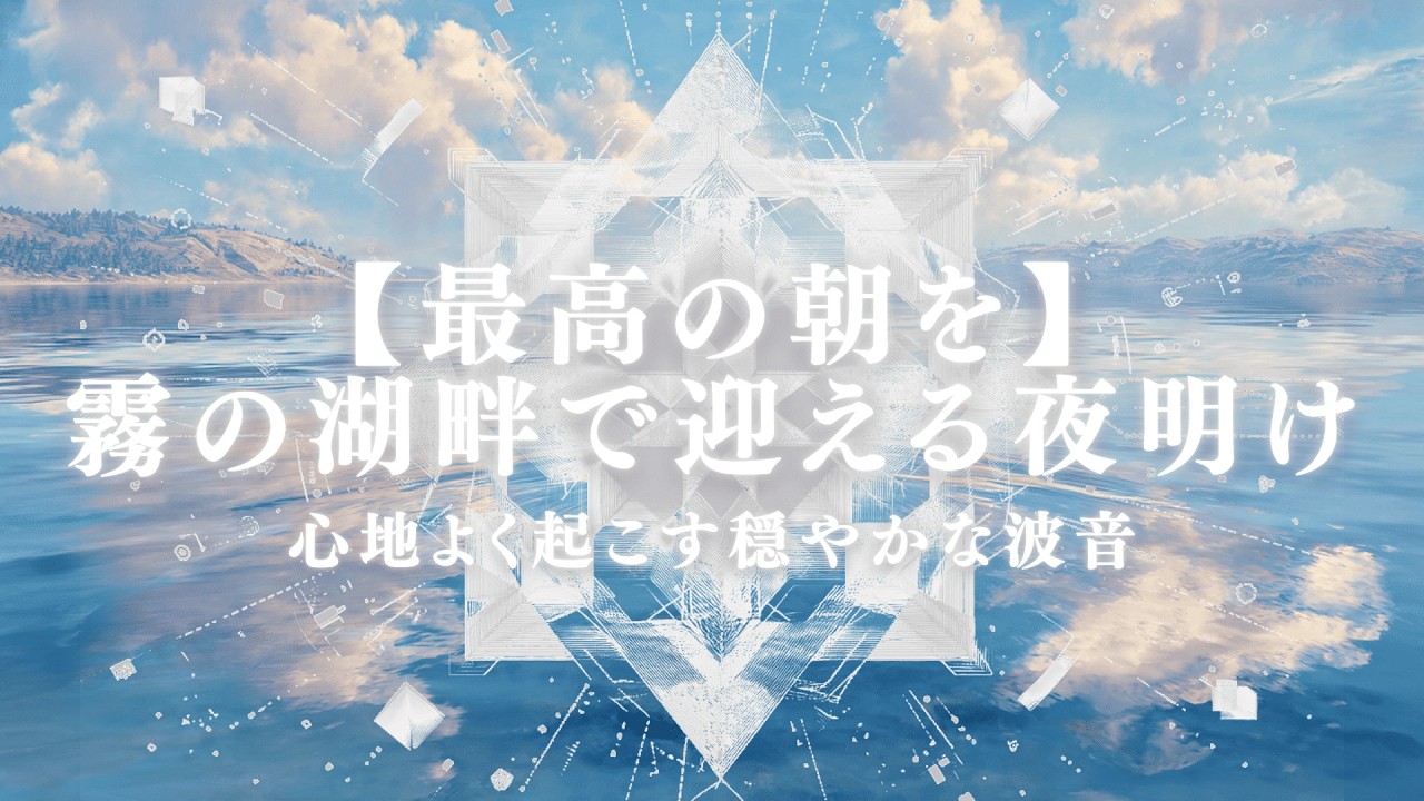 【最高の朝を】霧の湖畔で迎える夜明け。脳を心地よく起こす穏やかな波音
