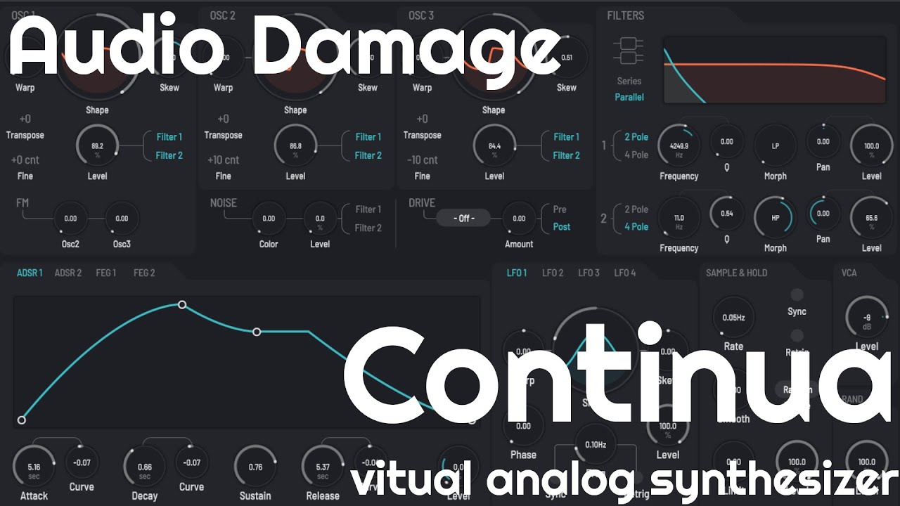 Continua Virtual Analog Synthesizer by Audio Damage (No Talking)
