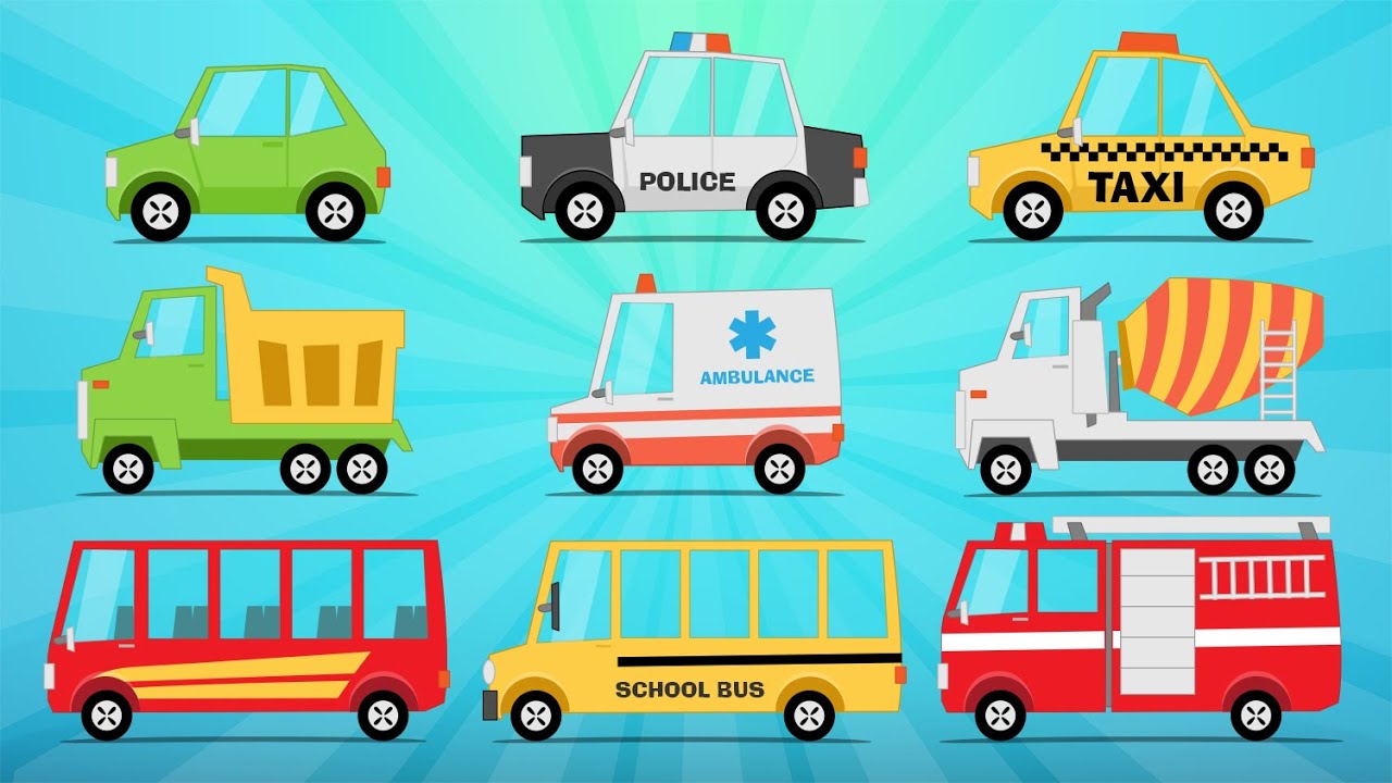 Learn Street Vehicles in English for Kids  - تعليم وسائل النقل باللغة الإنجليزية للاطفال