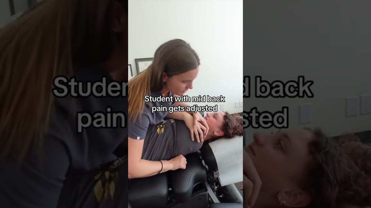 Student gets adjusted #chiropractic #chiropracticcare #adjustment