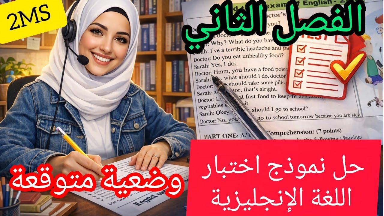  الثانية متوسط اختبار اللغة الانجليزية الفصل الثاني