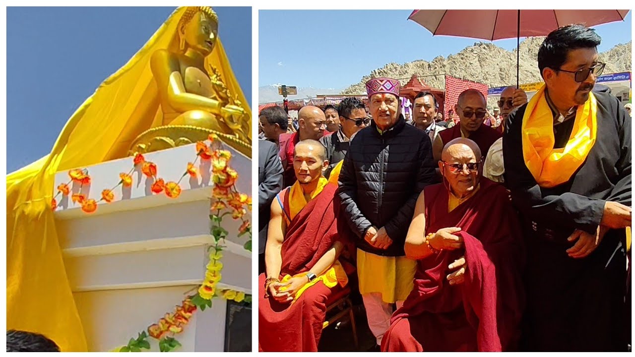 Skyabgon Chetsang Rinpoche Unveils Buddha Statue at Sindhu Ghat, Shey