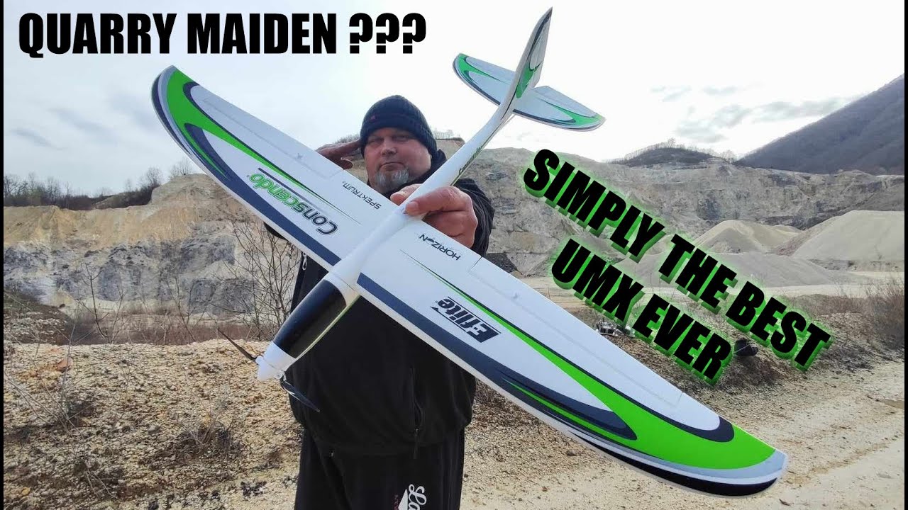 EFlite UMX Conscendo glider BNF Basic with AS3X and SAFE QUARRY THEATRE MAIDEN