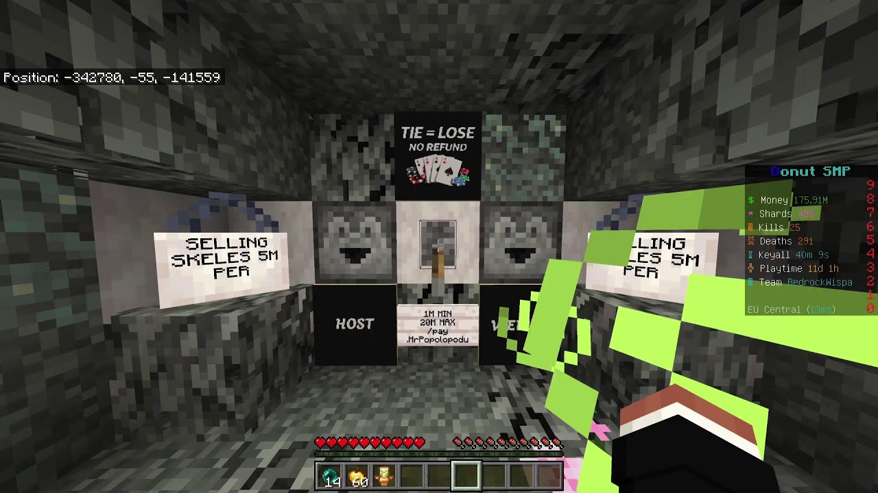 DONUT SMP GAMBLING AND SELLING SKELES