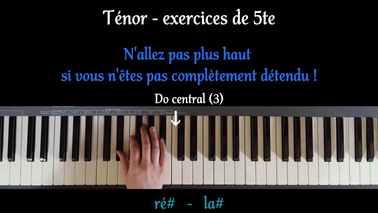 Ténor, exercices de 5te au piano