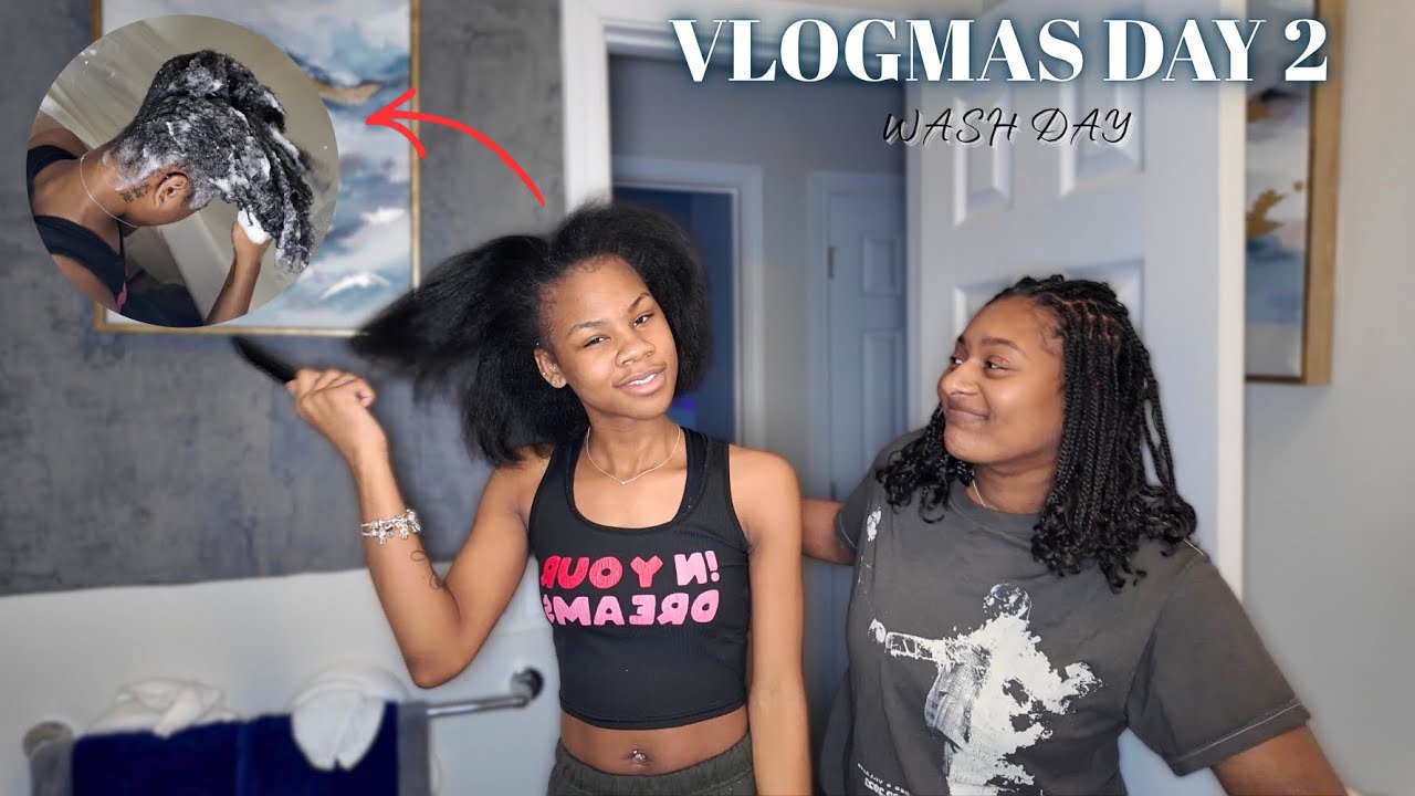 VLOGMAS DAY 2 💇🏽&zwj;♀️ | WASHING OUT MY SLIK PRESS I HAD IN FOR 3 MONTHS | I GOT HEAT DAMAGE 