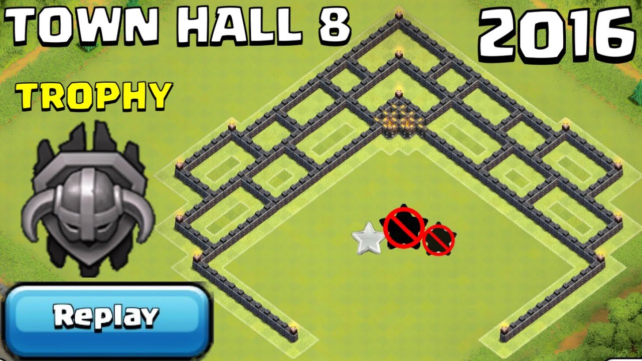 Clash of Clans - TH8 Trophy Base 2016 + REPLAYS PROOF [Town Hall 8 Master League]