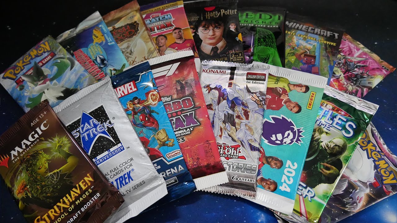 ASMR | Opening RANDOM Trading Card Packs! (Whispering, Tracing, Crinkling)