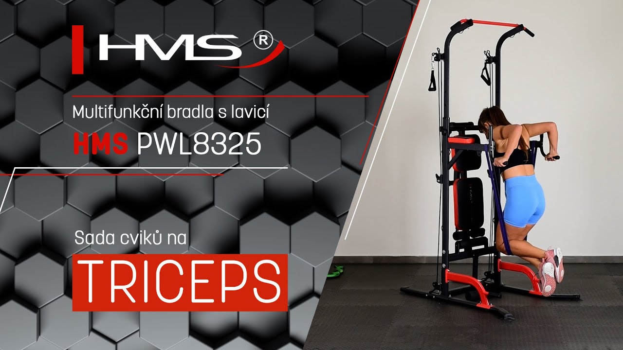 Multifunkčn&iacute; bradla s lavic&iacute; HMS PWL8325 - cviky na triceps