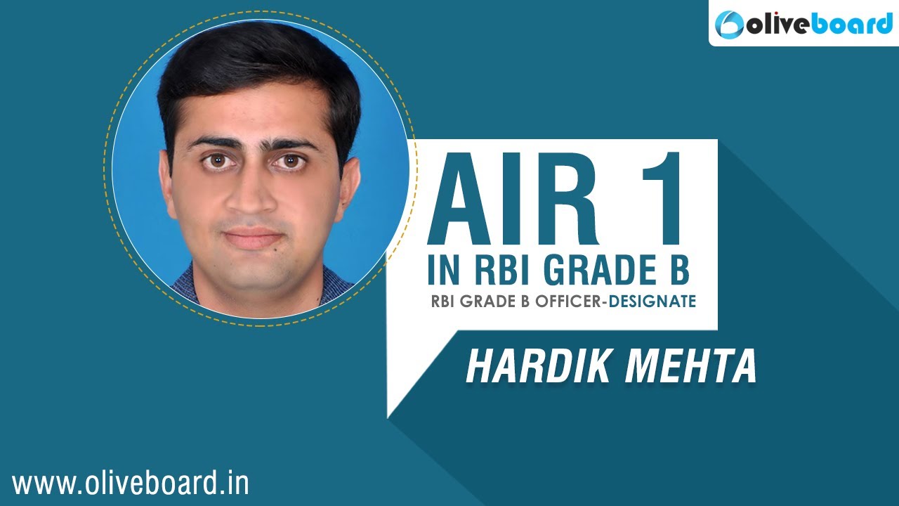 RBI Grade B AIR 1 Hardik Mehta | Toppers' Strategy | Success Story | RBI Grade B Topper Interview