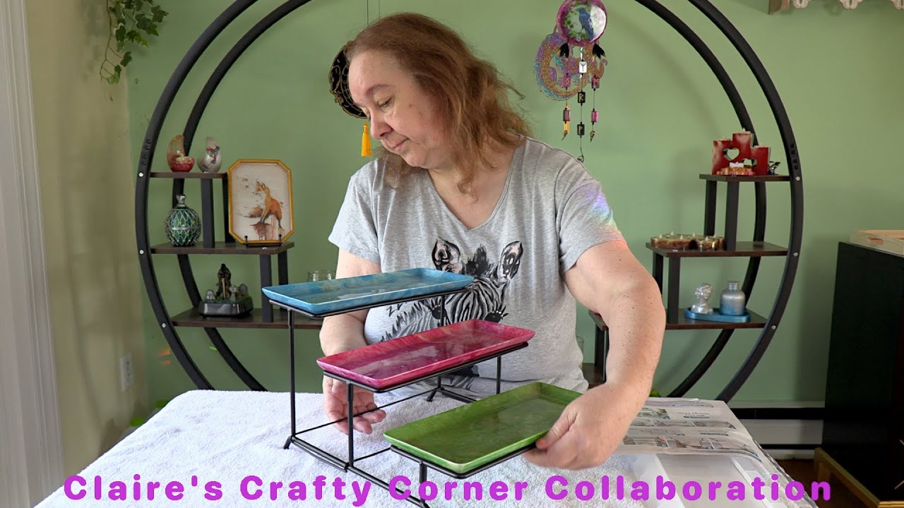 Creating Functional 3 Tier Resin Trays with Metal Frame - Collaboration With Claire's Crafty Corner