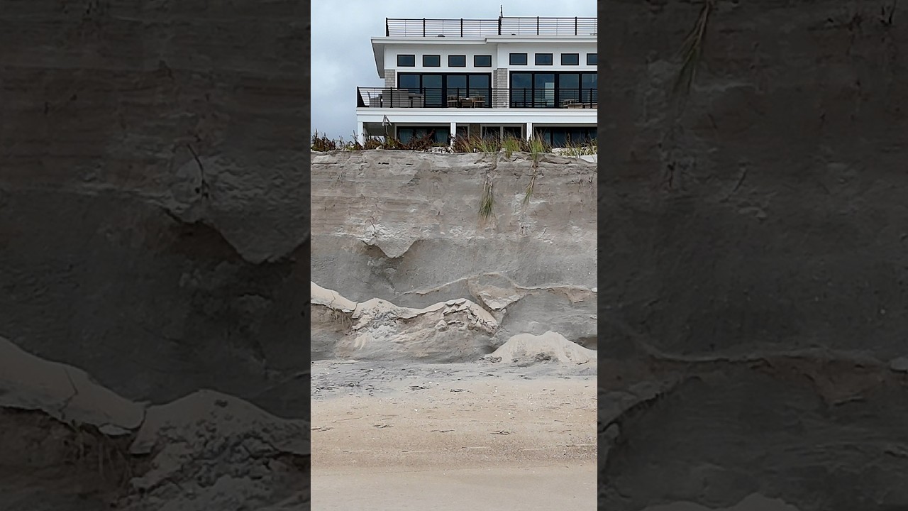 Drone survey of nor'easter beach erosion in Holgate on New Jersey's LBI